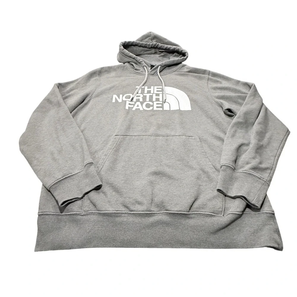 The North Face Mens Gray Graphic Half Dome Logo Pullover Hoodie Large NF0A3X9I